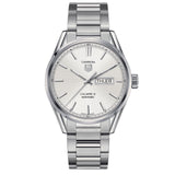Tag Heuer Carrera Calibre 5 Automatic White Dial Silver Steel Strap Watch for Men - WAR201B.BA0723