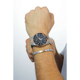 Maserati SFIDA Chronograph Black Dial Two Tone Steel Strap Watch For Men - R8873640009