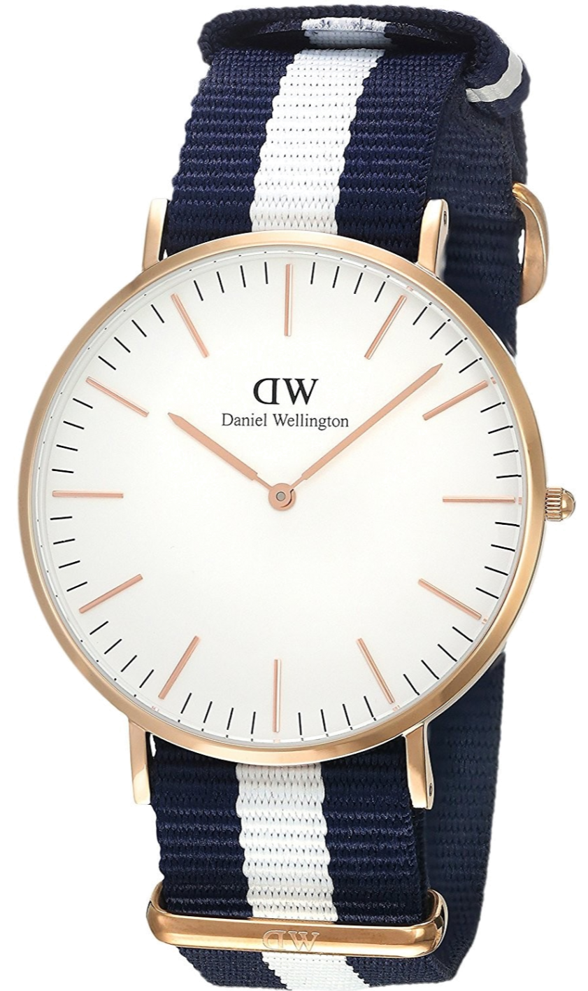 Daniel Wellington Classic Glasgow White Dial Two Tone NATO Strap Watch for Men - DW00100004