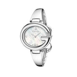 Gucci Guccissima Diamonds Mother of Pearl Dial Silver Steel Strap Watch For Women - YA134303