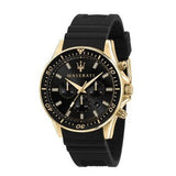 Maserati SFIDA Chronograph Black Dial Rubber Strap Watch For Men - R8871640001