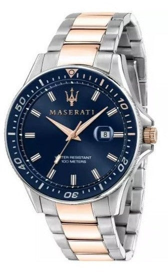 Maserati SFIDA Quartz Blue Dial Stainless Steel 44mm Watch For Men - R8853140003