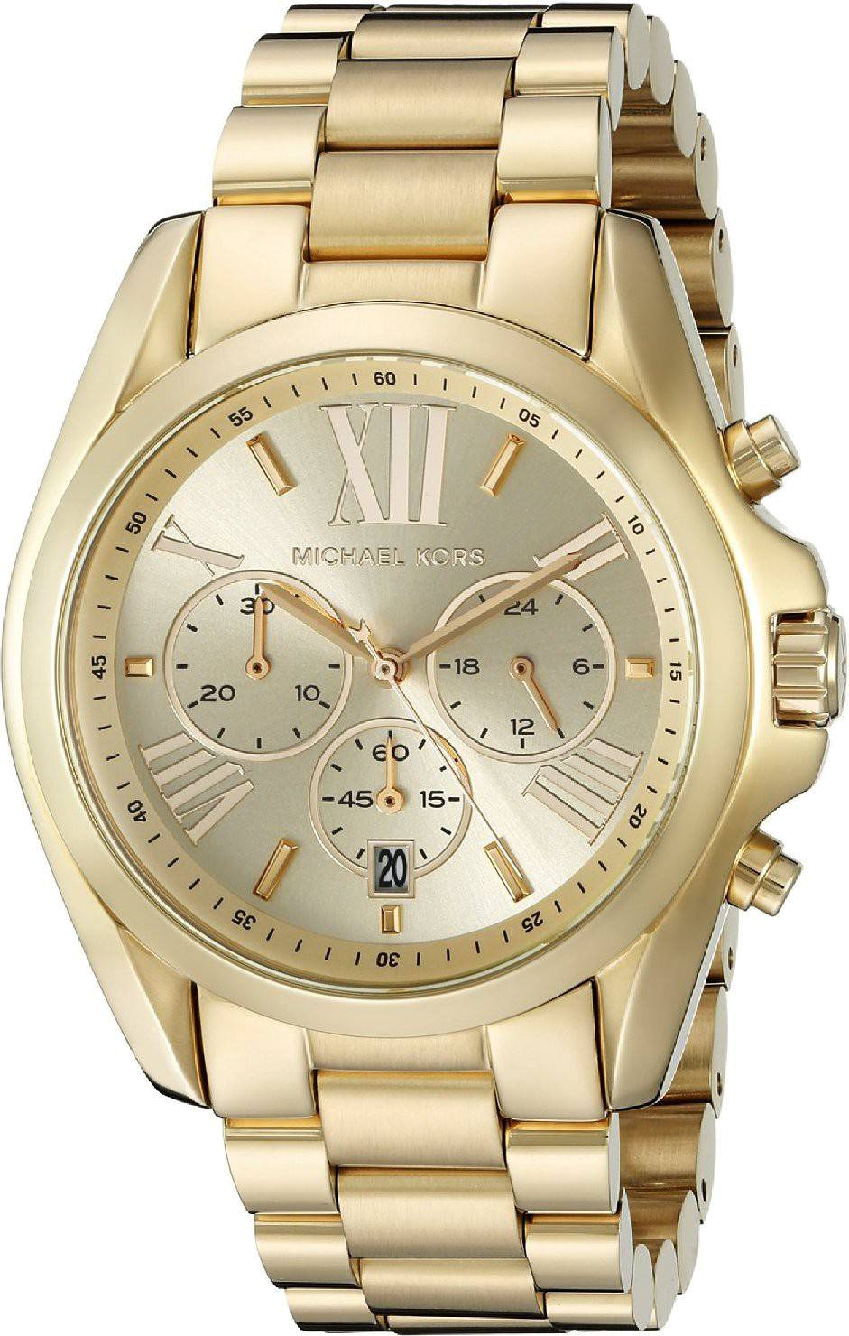 Michael Kors Bradshaw Gold Dial Gold Steel Strap Watch for Women - MK5605