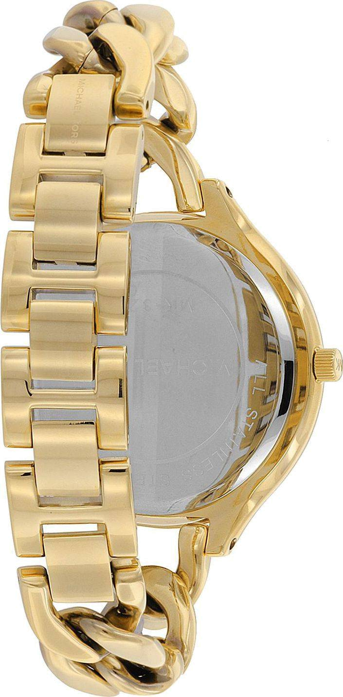 Michael Kors Runway Gold Dial Gold Steel Strap Watch for Women - MK3222