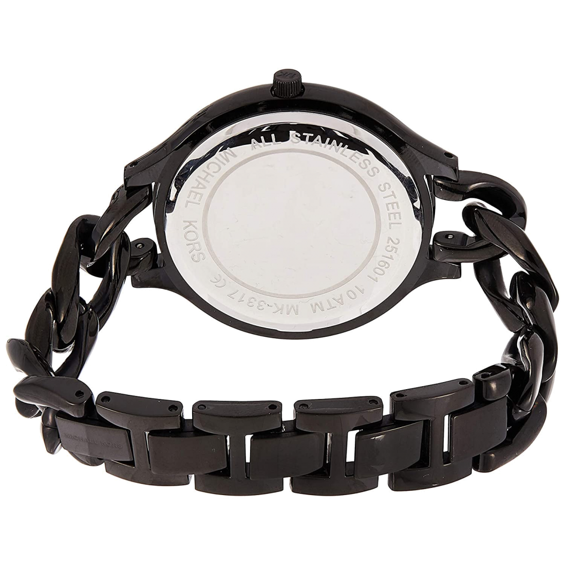 Michael Kors Slim Runway Black Dial Black Steel Strap Watch for Women - MK3317