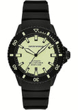Emporio Armani Sea Explorer Automatic Yellow Dial Black Silicone Strap Watch For Men - AR60085