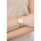 Guess Muse Quartz Silver Dial Rose Gold Steel Strap Watch For Women - W1008L3