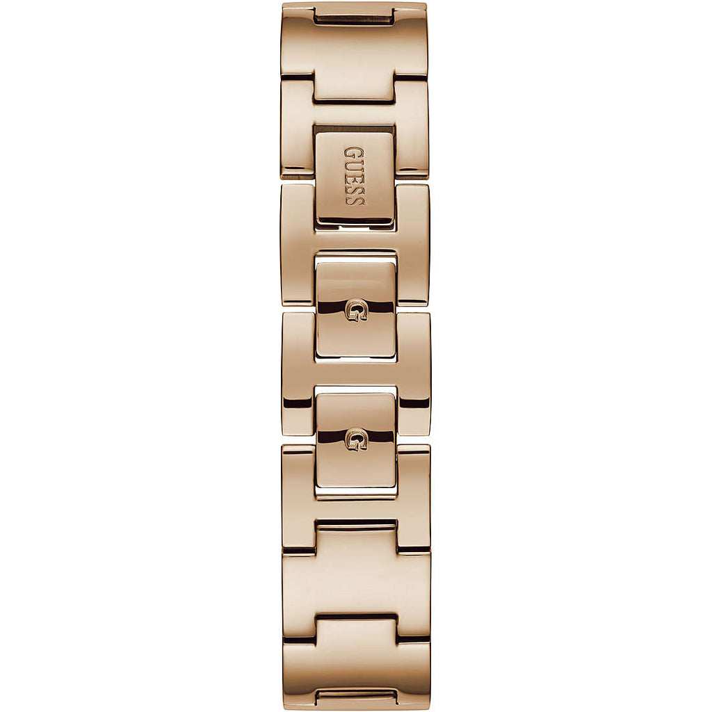 Guess Vanity Diamonds Silver Dial Gold Steel Strap Watch for Women - W1030L4