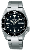 Seiko 5 Sports SKX Automatic Black Dial Silver Steel Strap Watch For Men - SRPK29K1