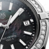 Tag Heuer Aquaracer Diamonds Mother of Pearl Black Dial Black Nylon Strap Watch for Women - WAY131P.FT6092