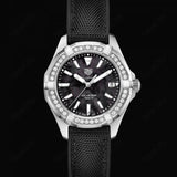 Tag Heuer Aquaracer Diamonds Mother of Pearl Black Dial Black Nylon Strap Watch for Women - WAY131P.FT6092