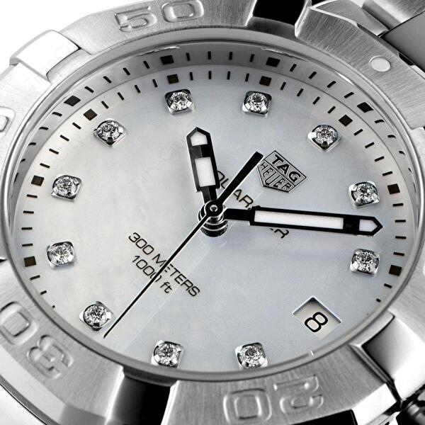 Tag Heuer Aquaracer Diamonds Mother of Pearl Dial Silver Steel Strap Watch for Women - WBD131B.BA0748