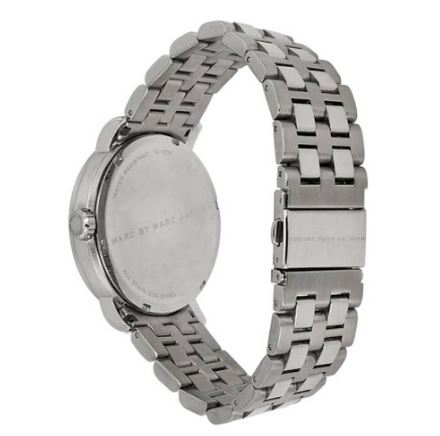 Marc Jacobs Fergus Black Dial Silver Steel Strap Watch for Men - MBM5075