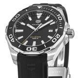 Tag Heuer Aquaracer Quartz Black Dial Black Rubber Strap Watch for Men - WAY101A.FT6141