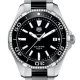 Tag Heuer Aquaracer Quartz Diamonds Black Dial Two Tone Steel Strap Watch for Women - WAY131G.BA0913