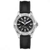 Tag Heuer Aquaracer Diamonds Mother of Pearl Black Dial Black Nylon Strap Watch for Women - WAY131P.FT6092