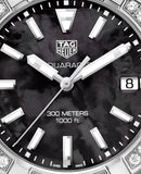 Tag Heuer Aquaracer Diamonds Mother of Pearl Black Dial Black Nylon Strap Watch for Women - WAY131P.FT6092