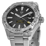 Tag Heuer Aquaracer Automatic Black Dial Silver Steel Strap Watch for Men - WAY2010.BA0927