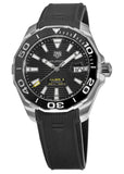 Tag Heuer Aquaracer Calibre 5 Automatic Black Dial Black Rubber Strap Watch for Men - WAY201A.FT6142