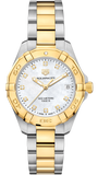 Tag Heuer Aquaracer White Mother of Pearl Dial Two Tone Steel Strap Watch for Women - WBD1322.BB0320