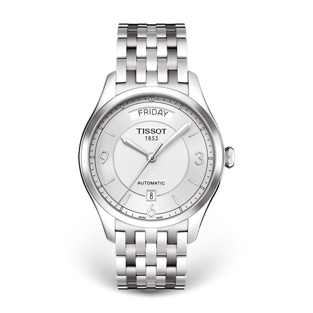 Tissot T Classic T One Automatic Silver Dial Silver Steel Strap Watch For Men - T038.430.11.037.00