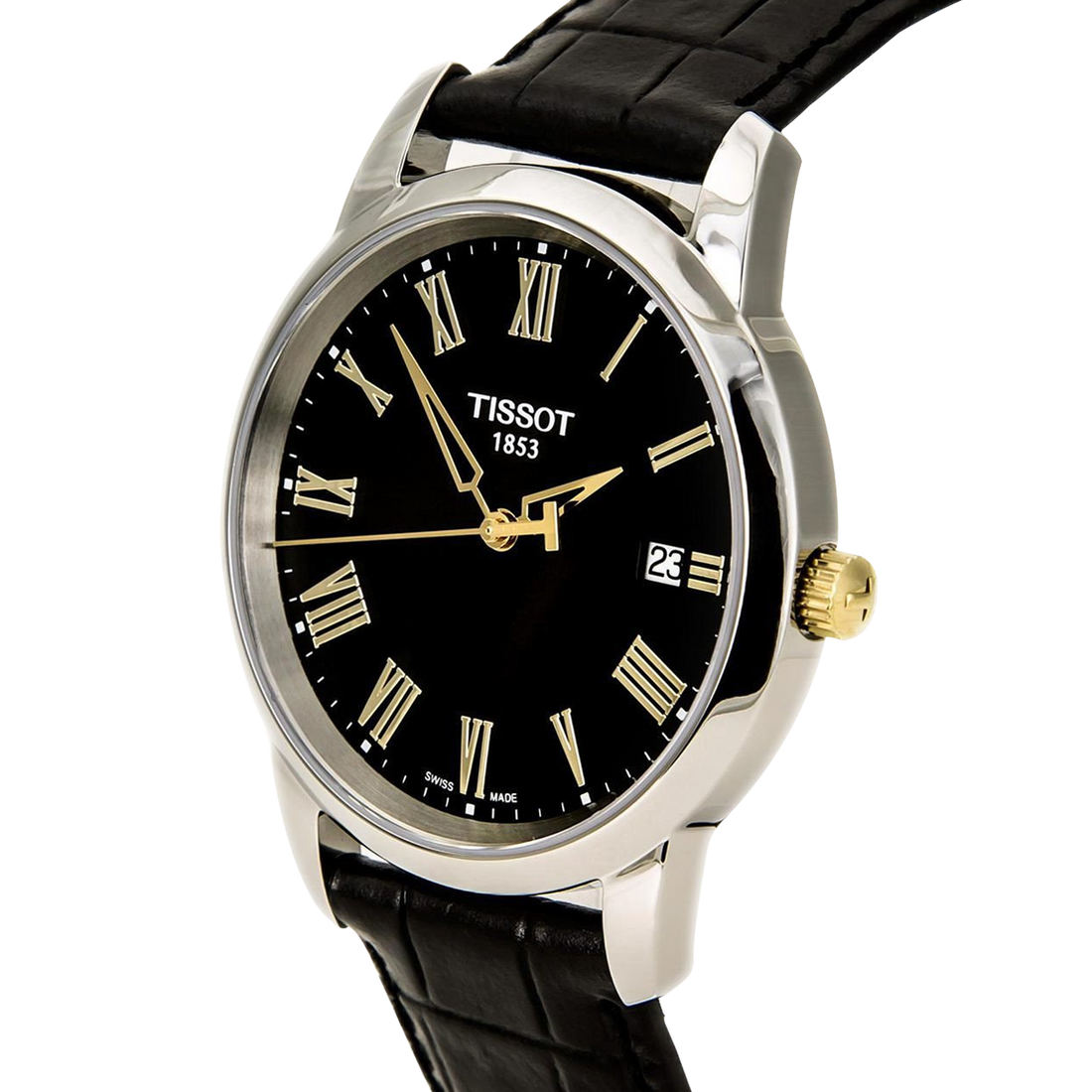 Tissot T Classic Dream Black Dial Black Leather Strap Watch for Men - T033.410.26.053.01