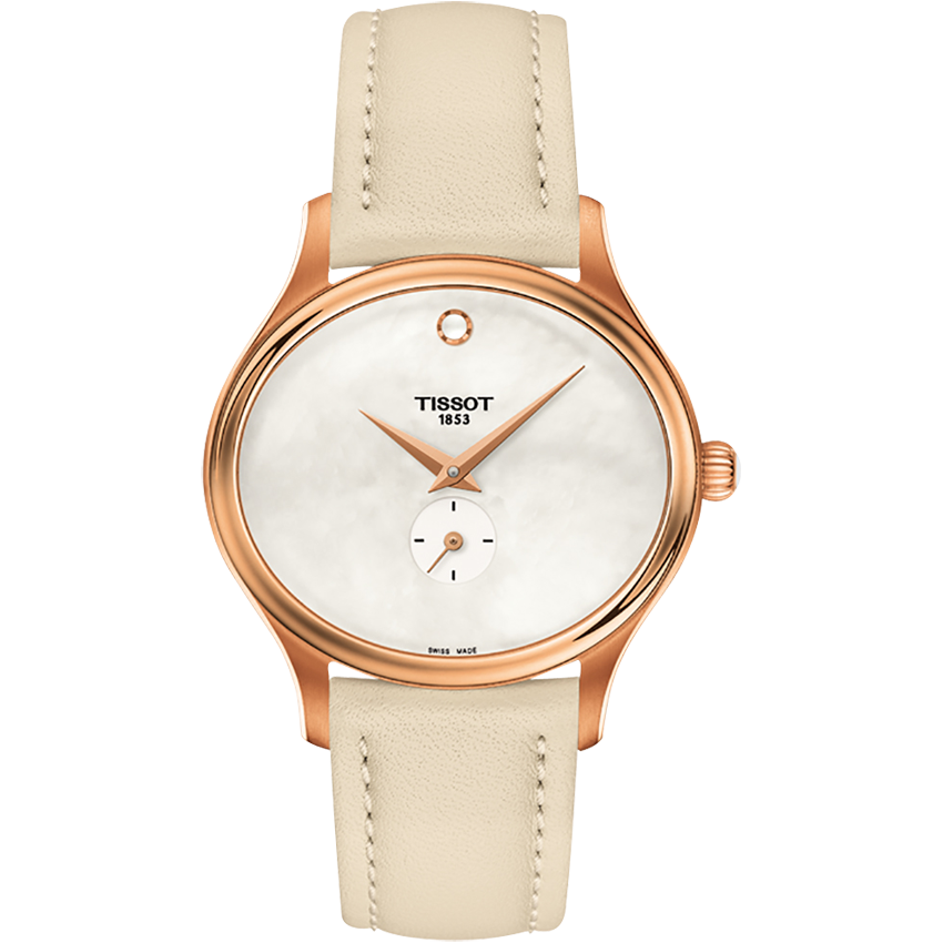 Tissot T Lady Bella Ora Mother of Pearl Dial Cream Leather Strap Watch for Women - T103.310.36.111.00