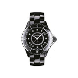Chanel J12 Quartz Diamonds Black Dial Black Steel Strap Watch for Women - J12 H1625