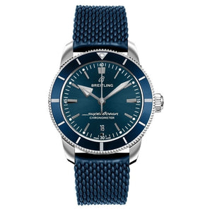 Breitling Superocean Heritage II B20 44mm Blue Dial Blue Rubber Strap Mens Watch - AB2030161C1S1