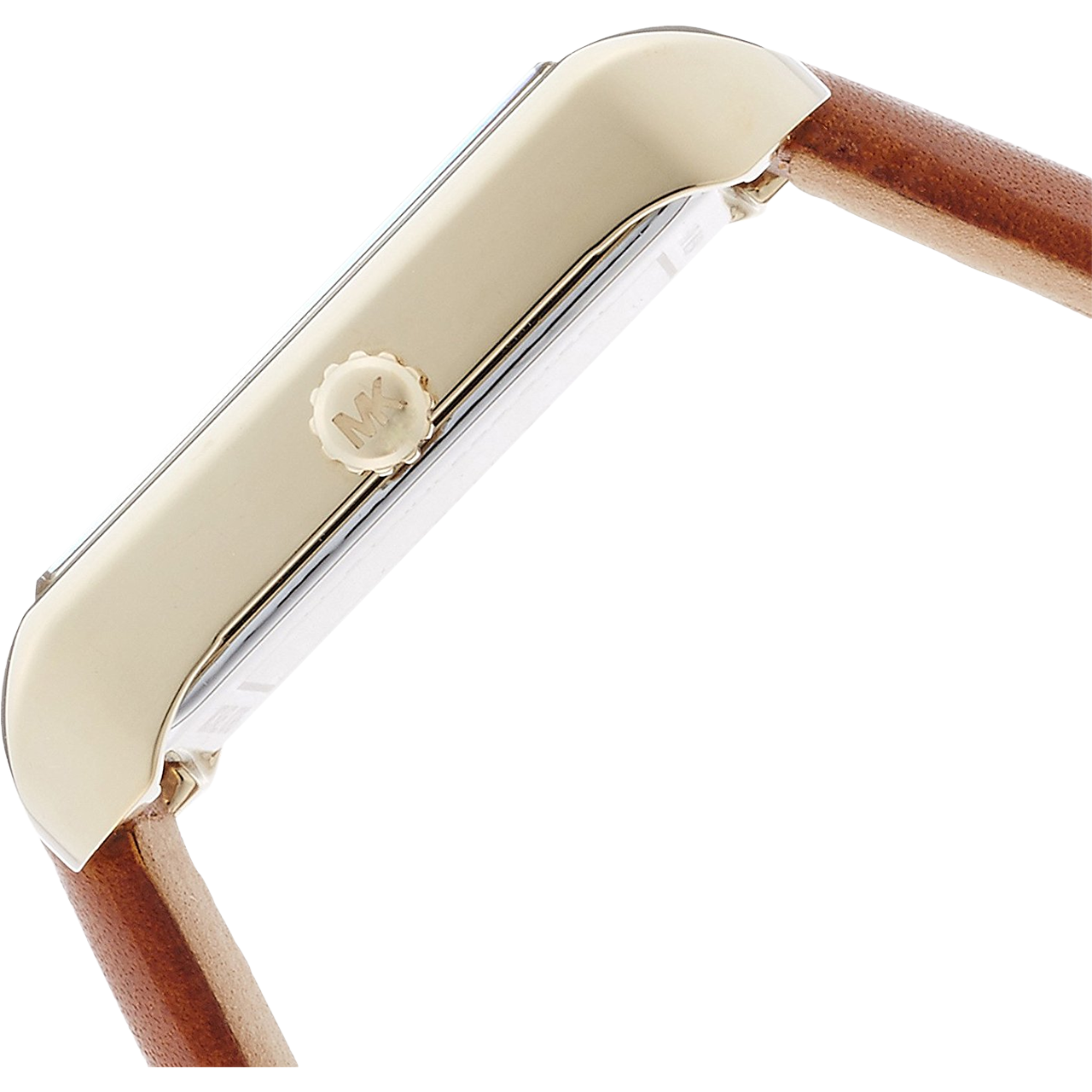 Michael Kors Lake White Dial Brown Leather Strap Watch For Women - MK2584