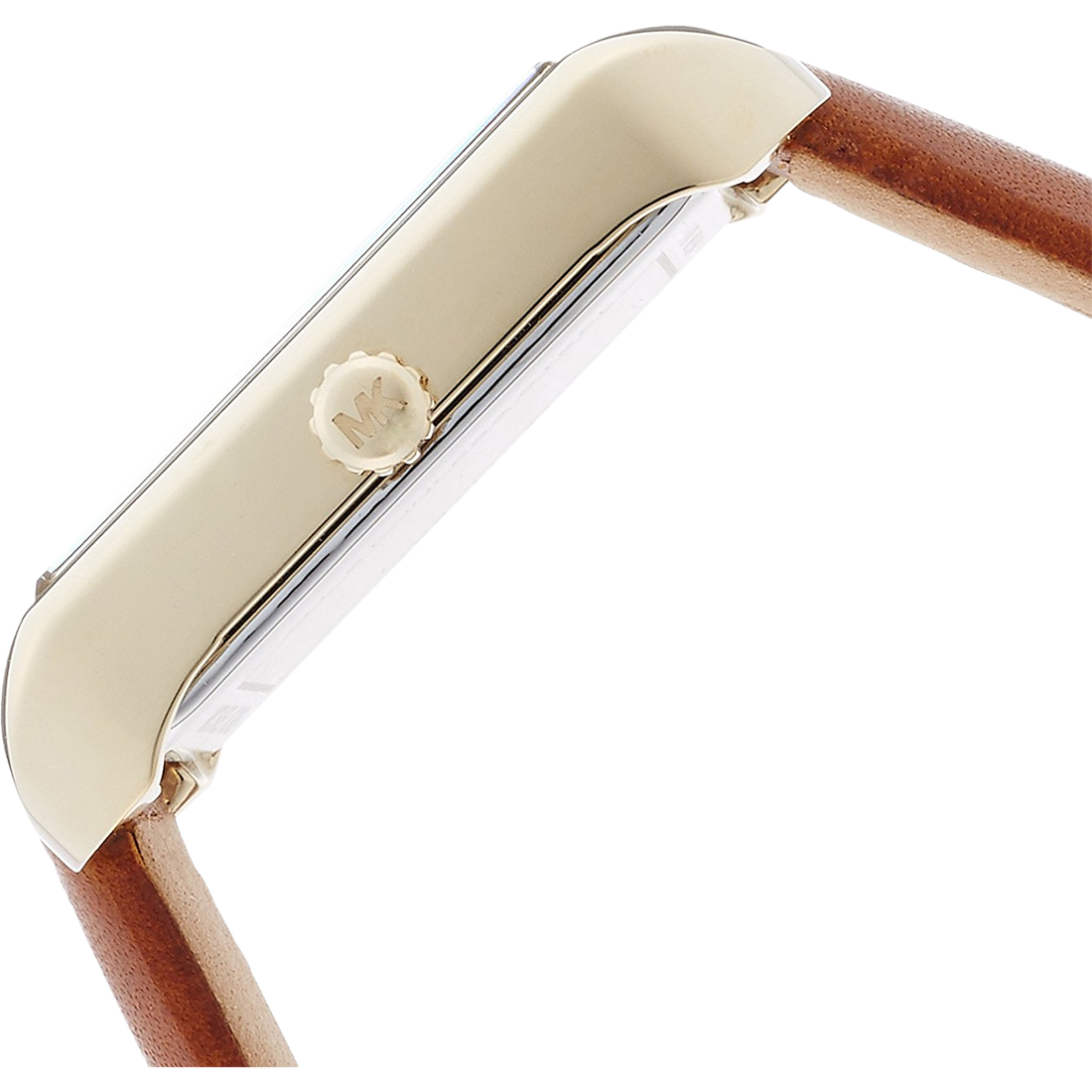 Michael Kors Lake White Dial Brown Leather Strap Watch For Women - MK2584