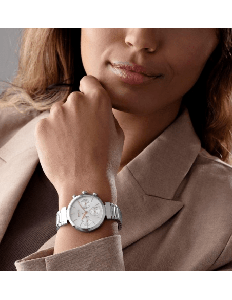 Hugo Boss Flawless Silver Dial Silver Steel Strap Watch for Women - 1502530