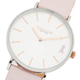 Coach Perry White Dial Pink Leather Strap Watch for Women - 14503128