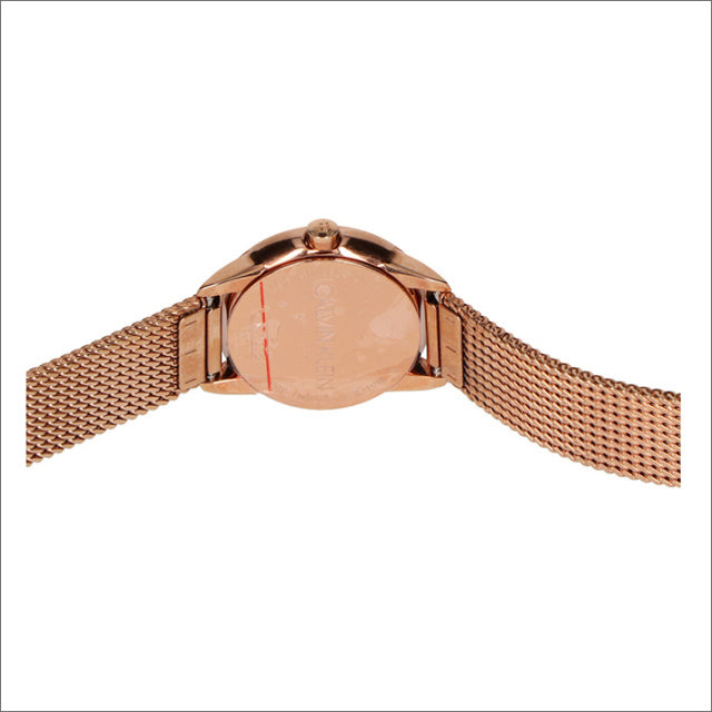 Calvin Klein Minimal White Dial Rose Gold Mesh Bracelet Watch for Women - K3M23626
