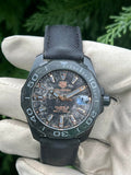 Tag Heuer Aquaracer Calibre 5 Black NATO Strap Carbon Dial Watch for Men - WBD218A.FC6445