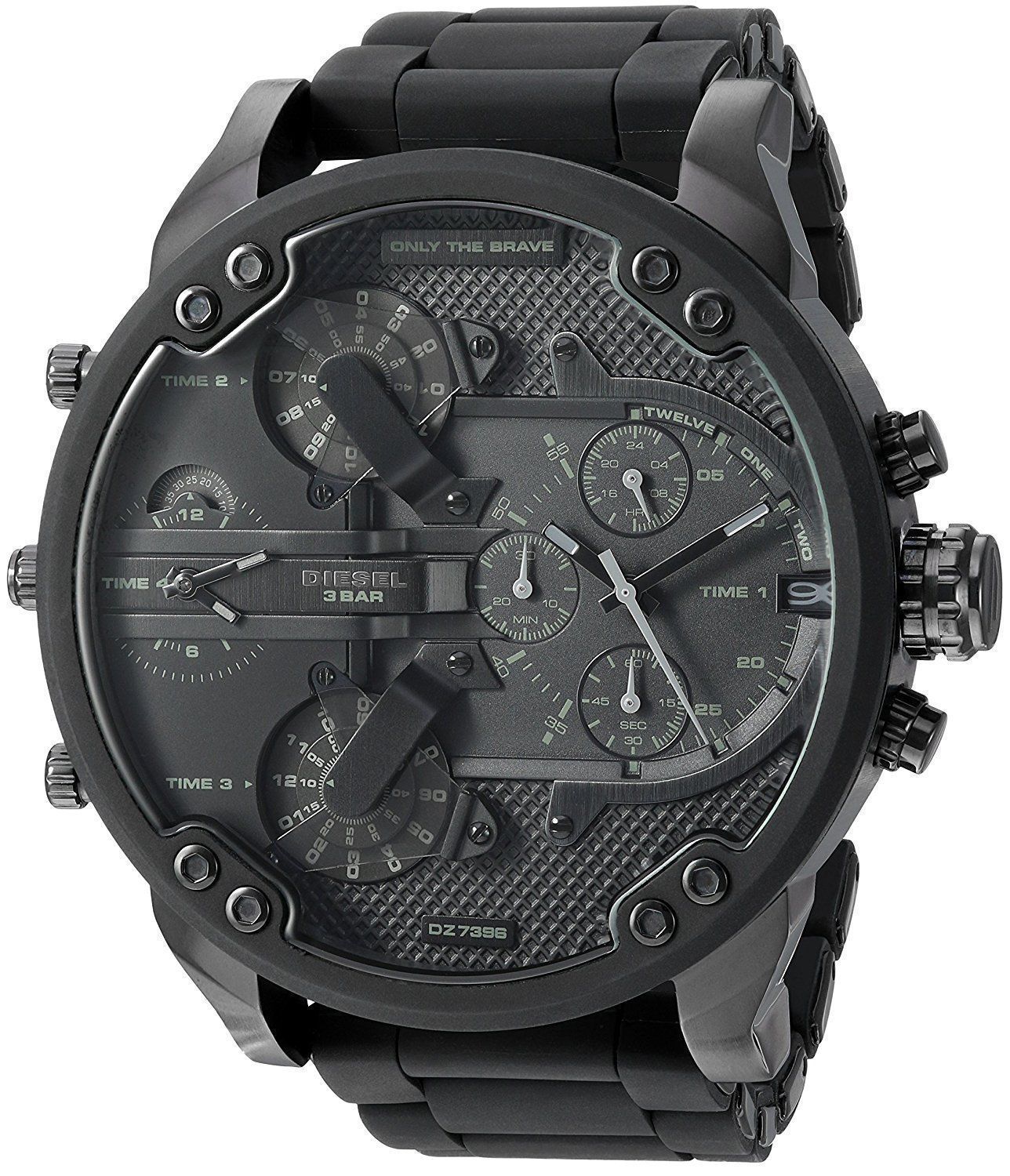 Diesel Mr Daddy 2.0 Chronograph Black Dial Black Steel Strap Watch For Men - DZ7396
