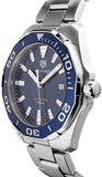 Tag Heuer Aquaracer Blue Dial Silver Steel Strap Watch for Men - WAY101C.BA0746