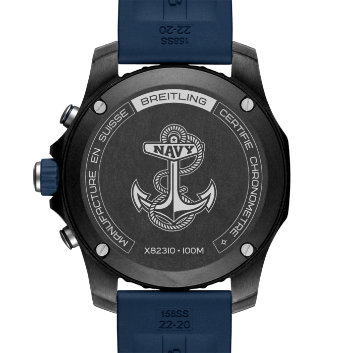 Breitling Endurance Pro University Black Dial Blue Rubber Strap Watch for Men - X823101C1B1S1