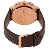 Calvin Klein Posh Chronograph White Dial Brown Leather Strap Watch for Men - K8Q376G6