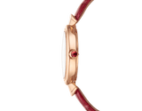 Bvlgari Divas Dream Diamonds Mother of Pearl Dial Red Leather Strap Watch for Women - DREAM102840