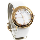 Marc Jacobs Amy White Dial White Leather Strap Watch for Women - MBM1180