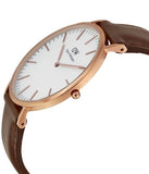 Daniel Wellington Classic Bristol White Dial Brown Leather Strap Watch For Men - DW00100009