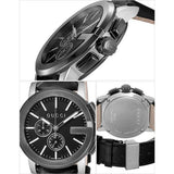 Gucci G Chrono Black Dial Black Leather Strap Watch For Men - YA101205