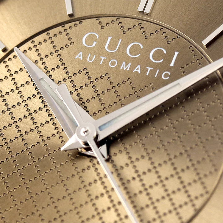 Gucci G Timeless Automatic Brown Dial Silver Steel Strap Watch For Women - YA126431A