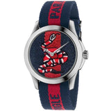 Gucci Le Marche Des Merveilles Blue Red Dial Blue Red Nylon Strap Unisex Watch - YA126493