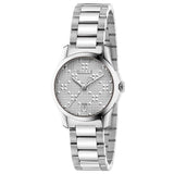 Gucci G Timeless Quartz Silver Dial Silver Steel Strap Watch For Women - YA126551