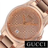 Gucci G Timeless Quartz Rose Gold Dial Rose Gold Steel Strap Watch For Women - YA126567