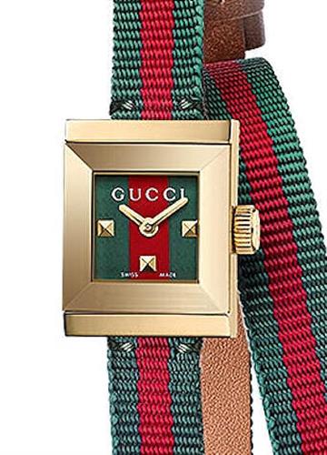 Gucci G-Frame Multicolored Dial Two Tone Nylon Strap Watch For Women - YA128527