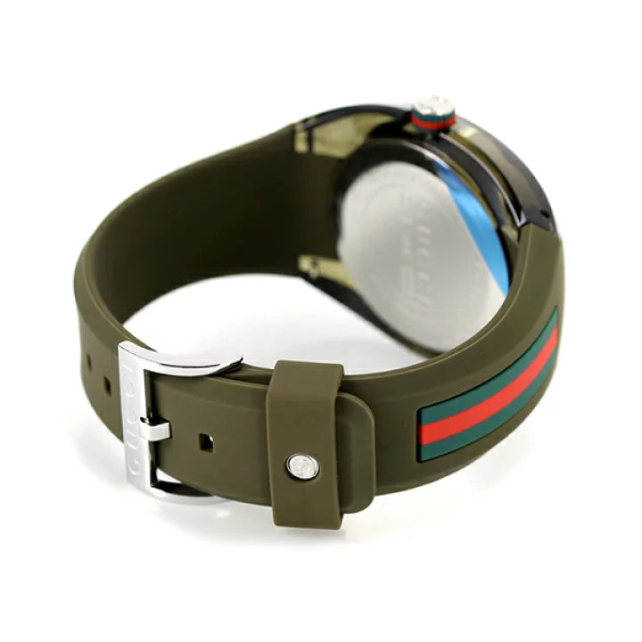 Gucci Sync XXL Quartz Brown Dial Brown Leather Strap Watch For Men - YA137106