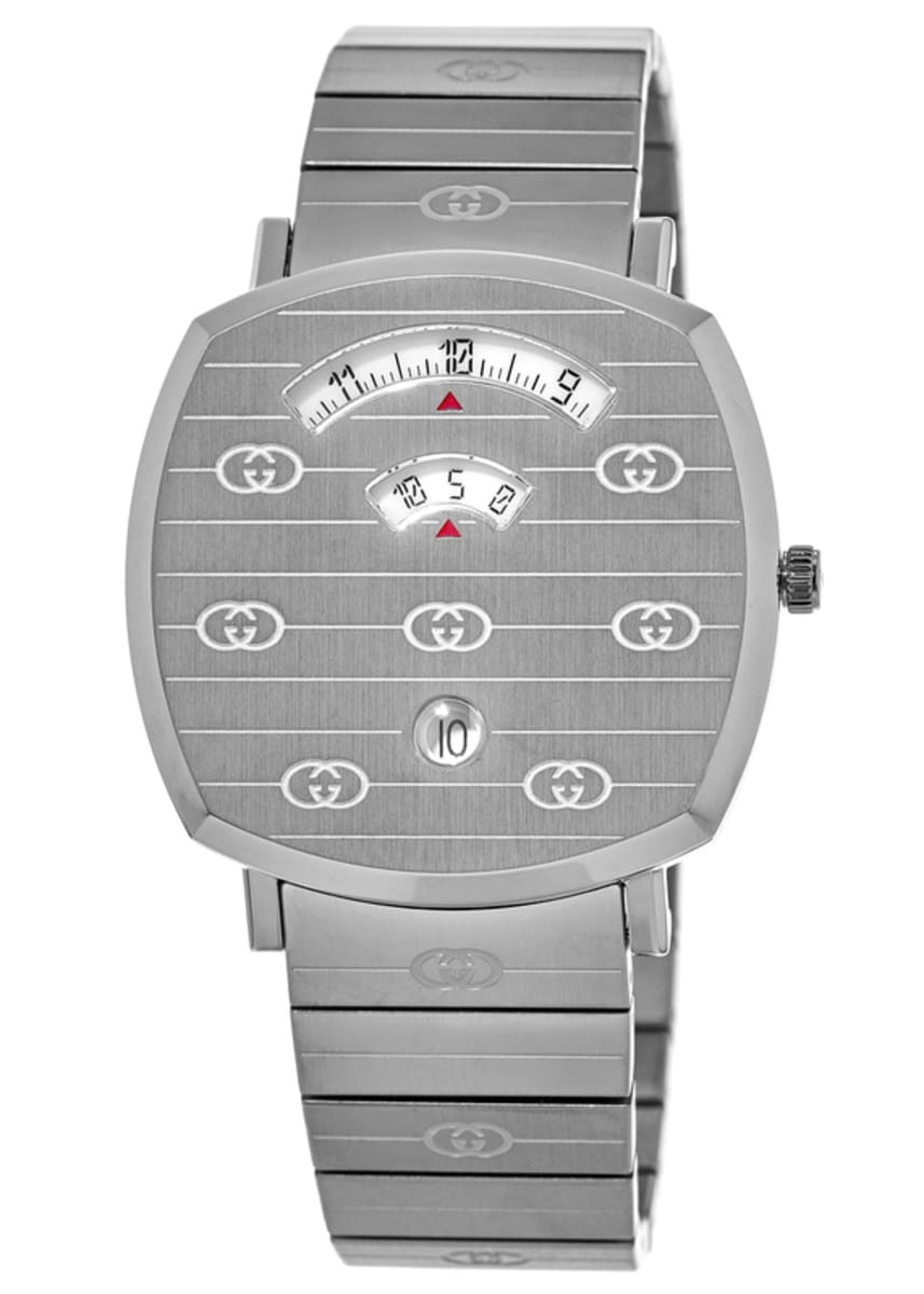 Gucci Grip Quartz Silver Dial Silver Steel Strap Watch For Women - YA157401